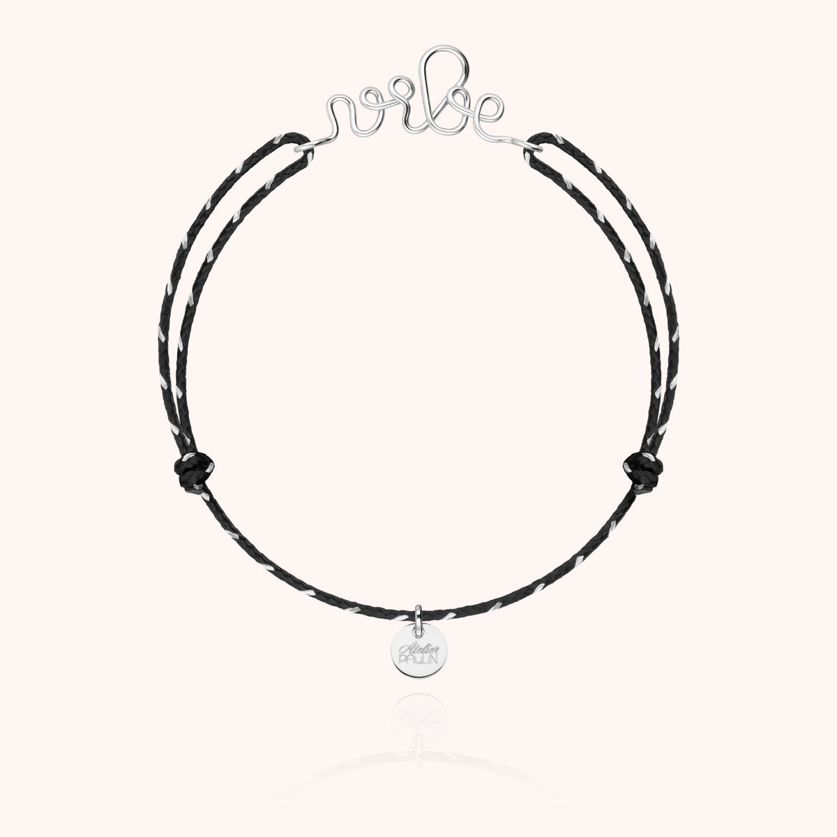 Bracelet Cordon Réfléchissant Personnalisé en argent sterling 925 — fabriqué à la main à Paris