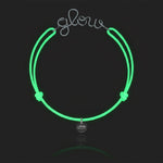 Bracelet Cordon Phosphorescent Personnalisé porté au poignet — argent sterling 925 livraison soigneuse garantie
