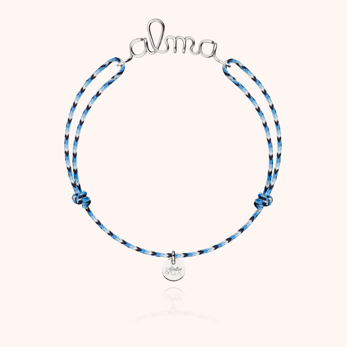 Bracelet Cordon Slim Knot Personnalisé en argent sterling 925 — bijou artisanal fait main