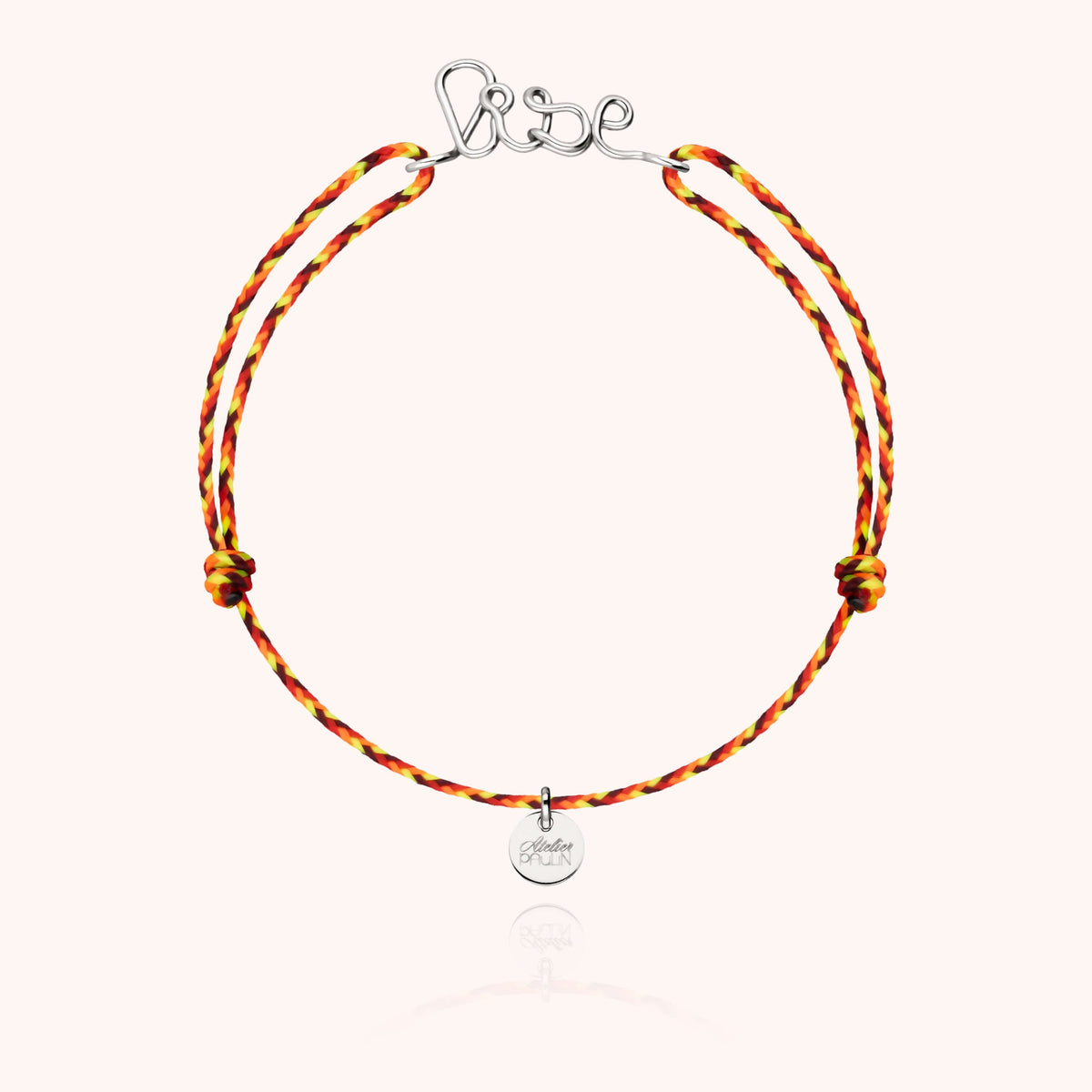 Bracelet Cordon Slim Knot Personnalisé porté au poignet — argent sterling 925 livraison soigneuse garantie