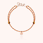 Bracelet Cordon Slim Knot Personnalisé en or rose laminé — façonné à la main à Paris