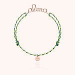 Bracelet Cordon Slim Knot Personnalisé — détail du fil métallique, or rose laminé