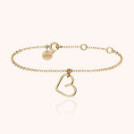 Bracelet Lucky One Charms Coeur en or jaune laminé — bijou fait main Atelier Paulin