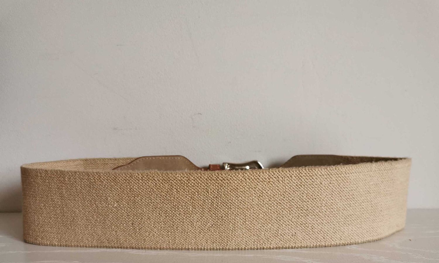 Ceinture élastique en cuir et coton