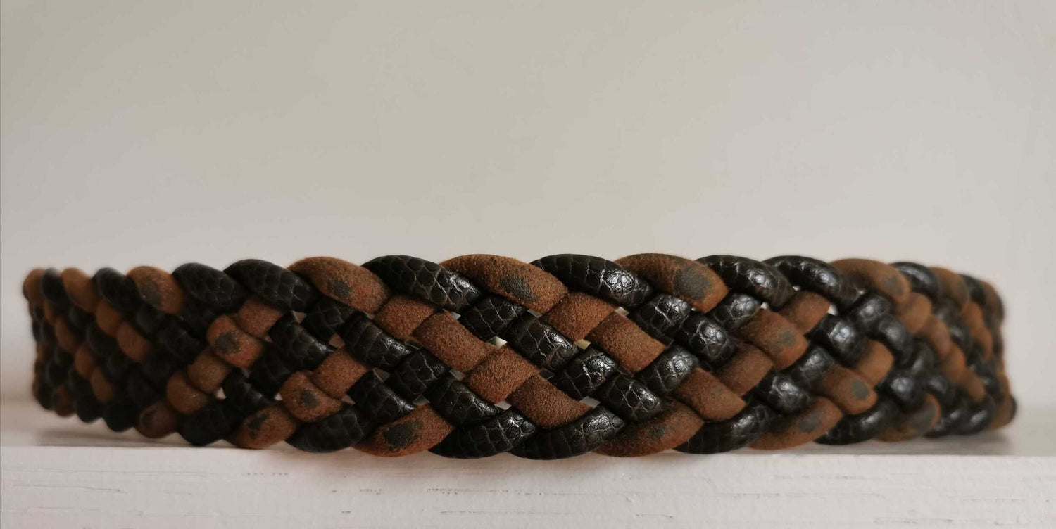 Ceinture en cuir tressé