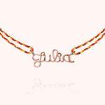 Collier Cordon Slim Knot Personnalisé porté au cou — or rose laminé expédition rapide et sécurisée