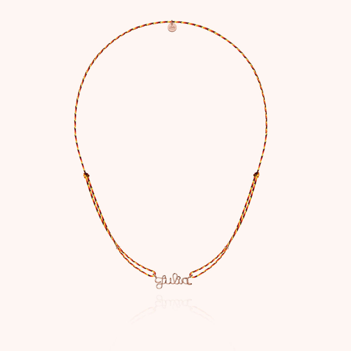 Collier Cordon Slim Knot Personnalisé en or rose laminé — bijou fait main Atelier Paulin