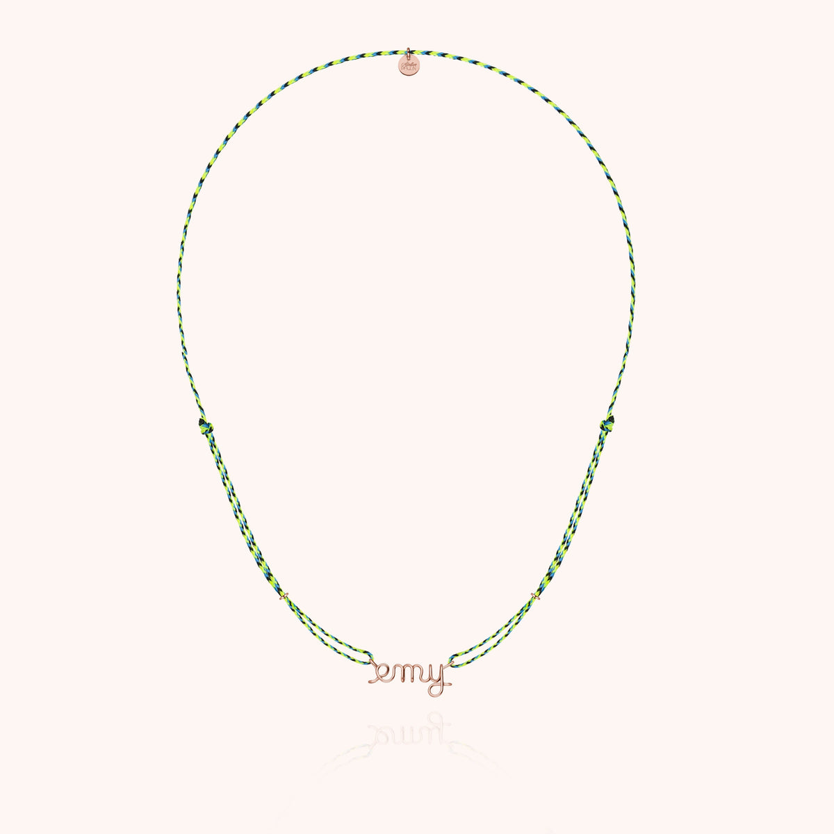 Collier Cordon Slim Knot Personnalisé en or rose laminé — bijou durable garanti à vie