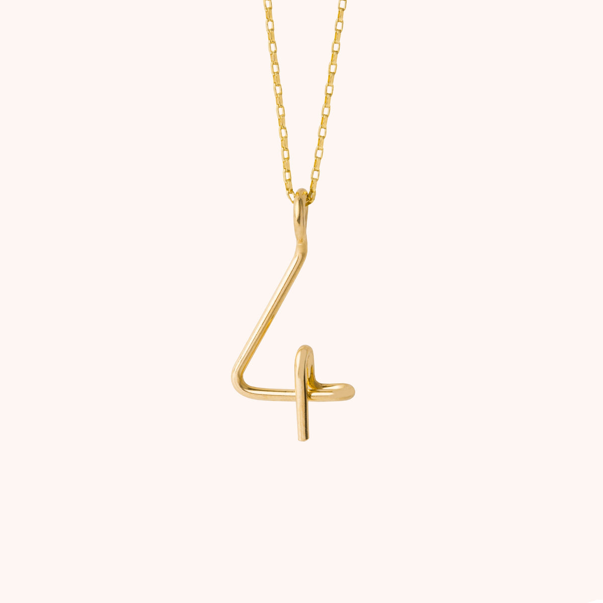 Vue de profil du collier Numérologie en or jaune laminé