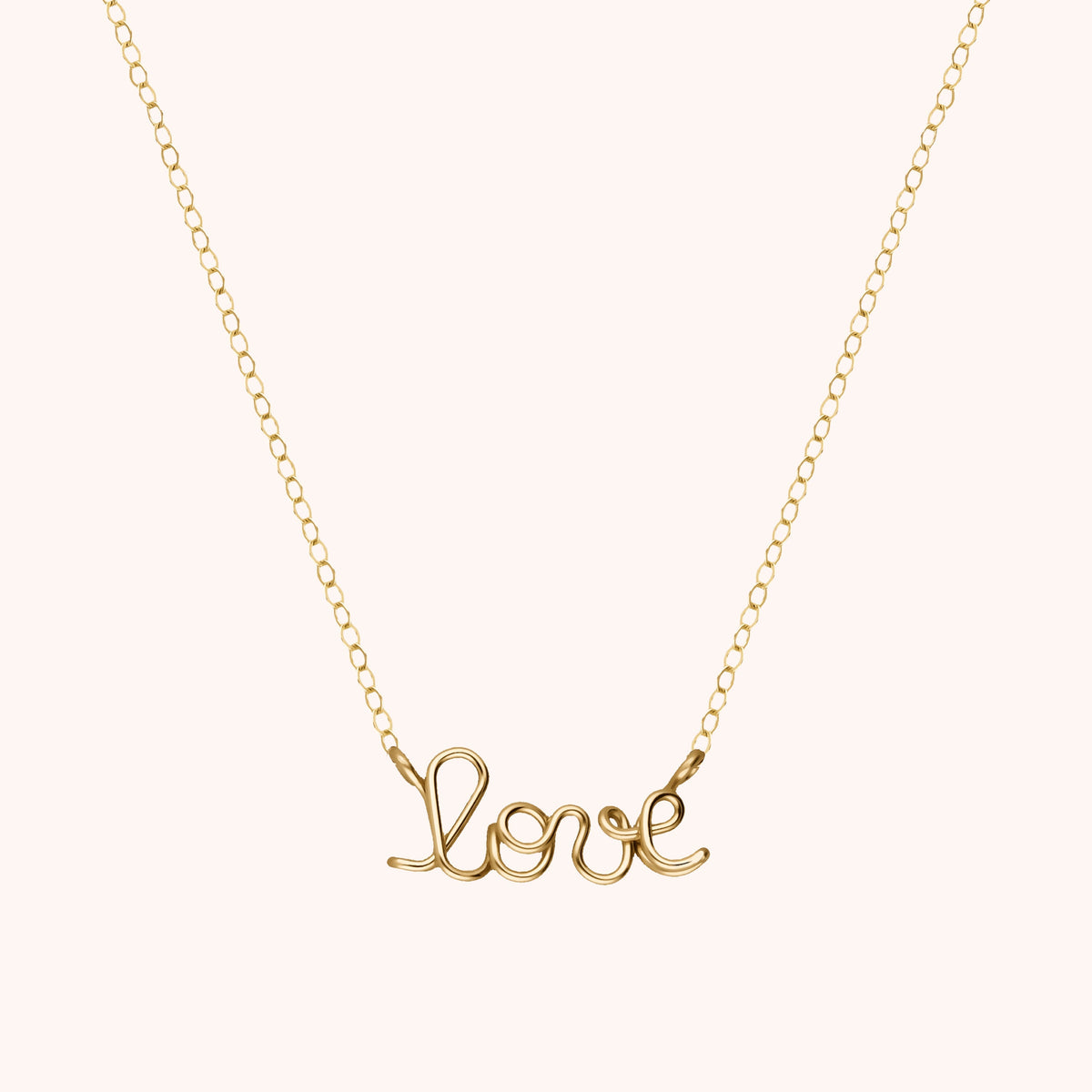 Collier Richelieu Love en or jaune laminé — bijou artisanal fait main