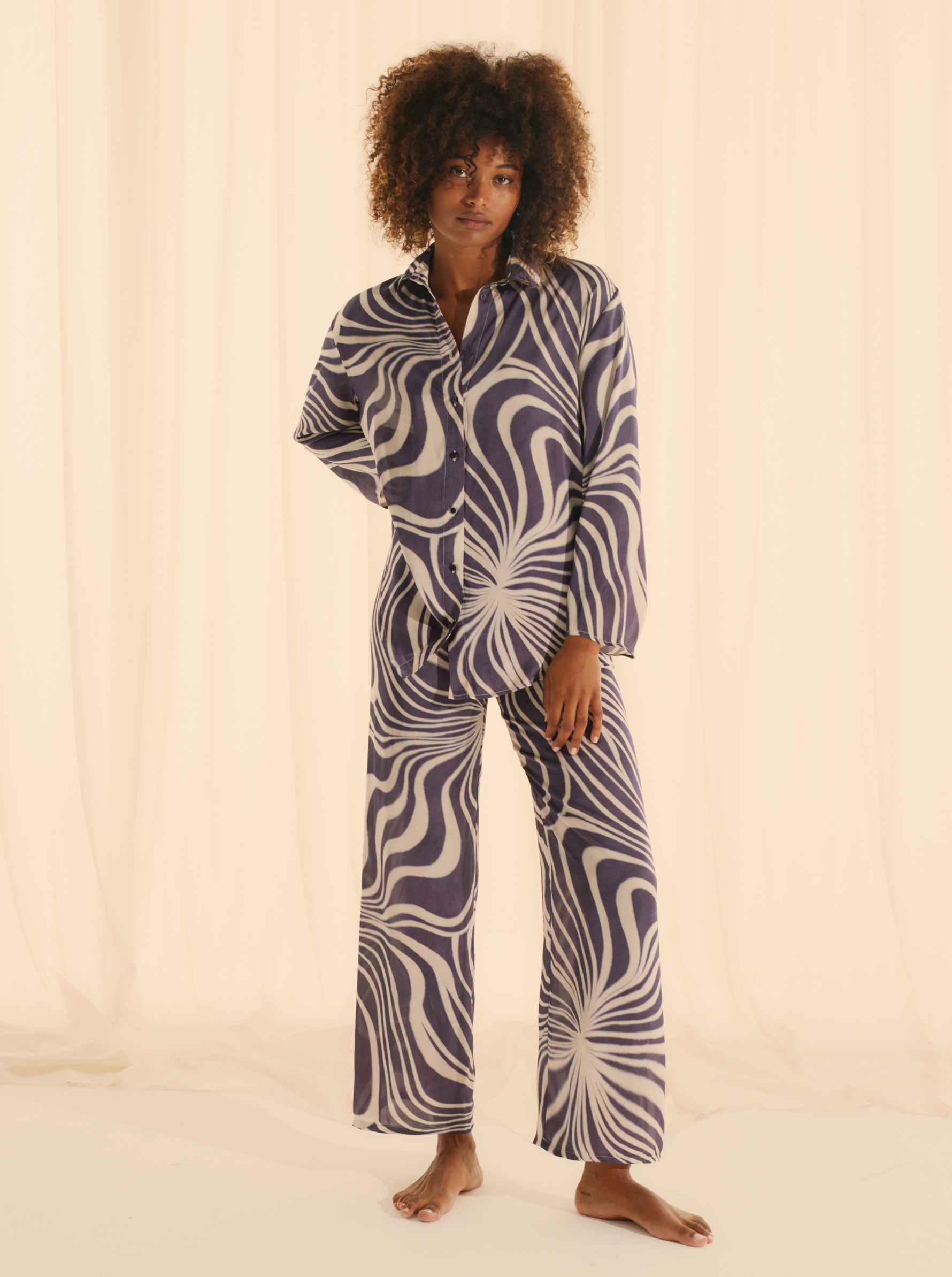 Chemise Violet Psyche Motif