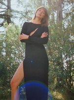 Robe Cut Deep Black Manches Longues