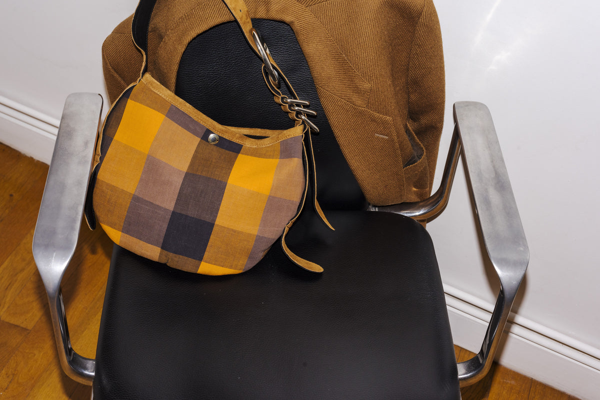 Sac Honey Petite Tissu Carreaux Et Cuir