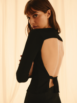 Top Naked Back Total Black Dos Nu