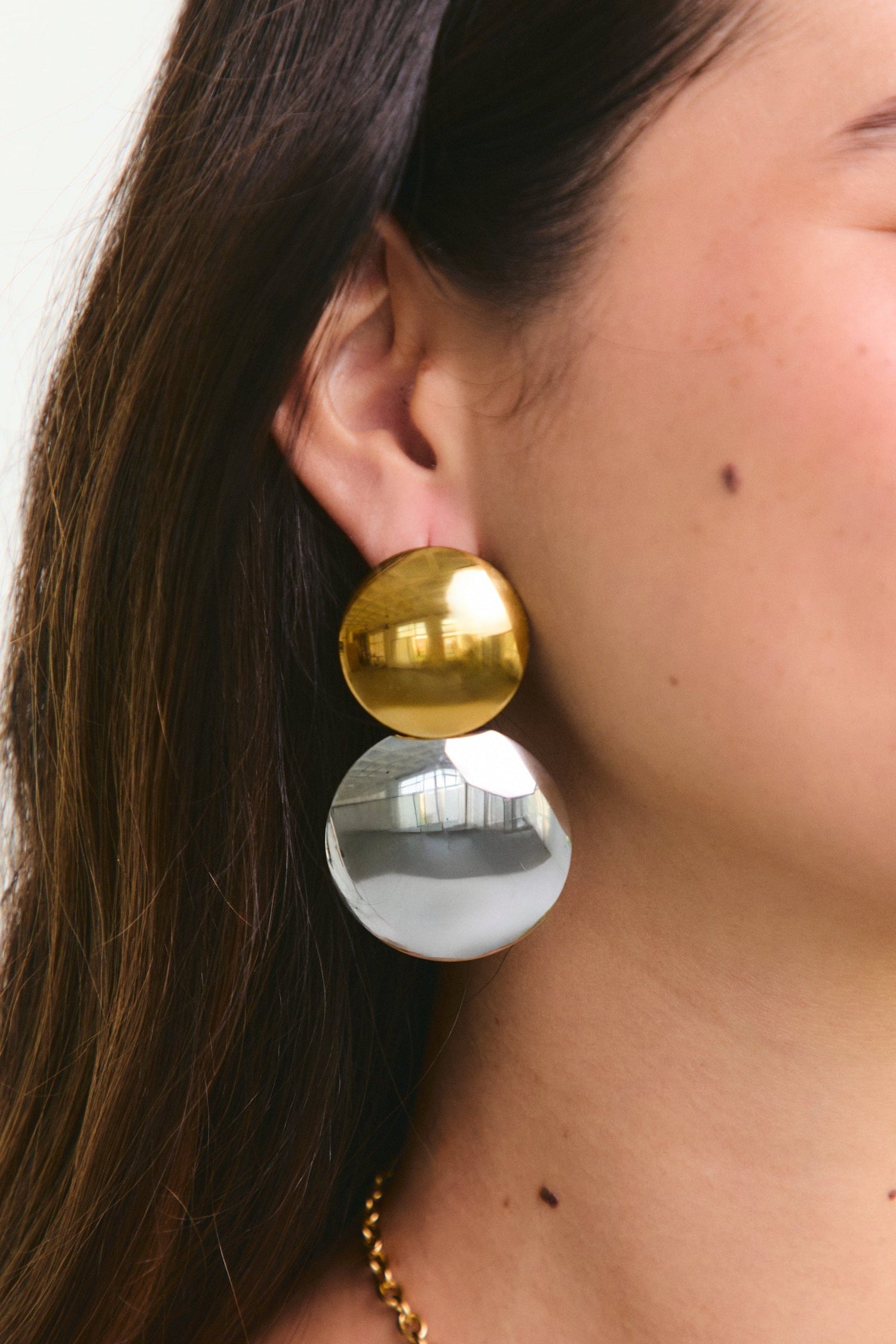 Pendientes Dos Círculos Mixto