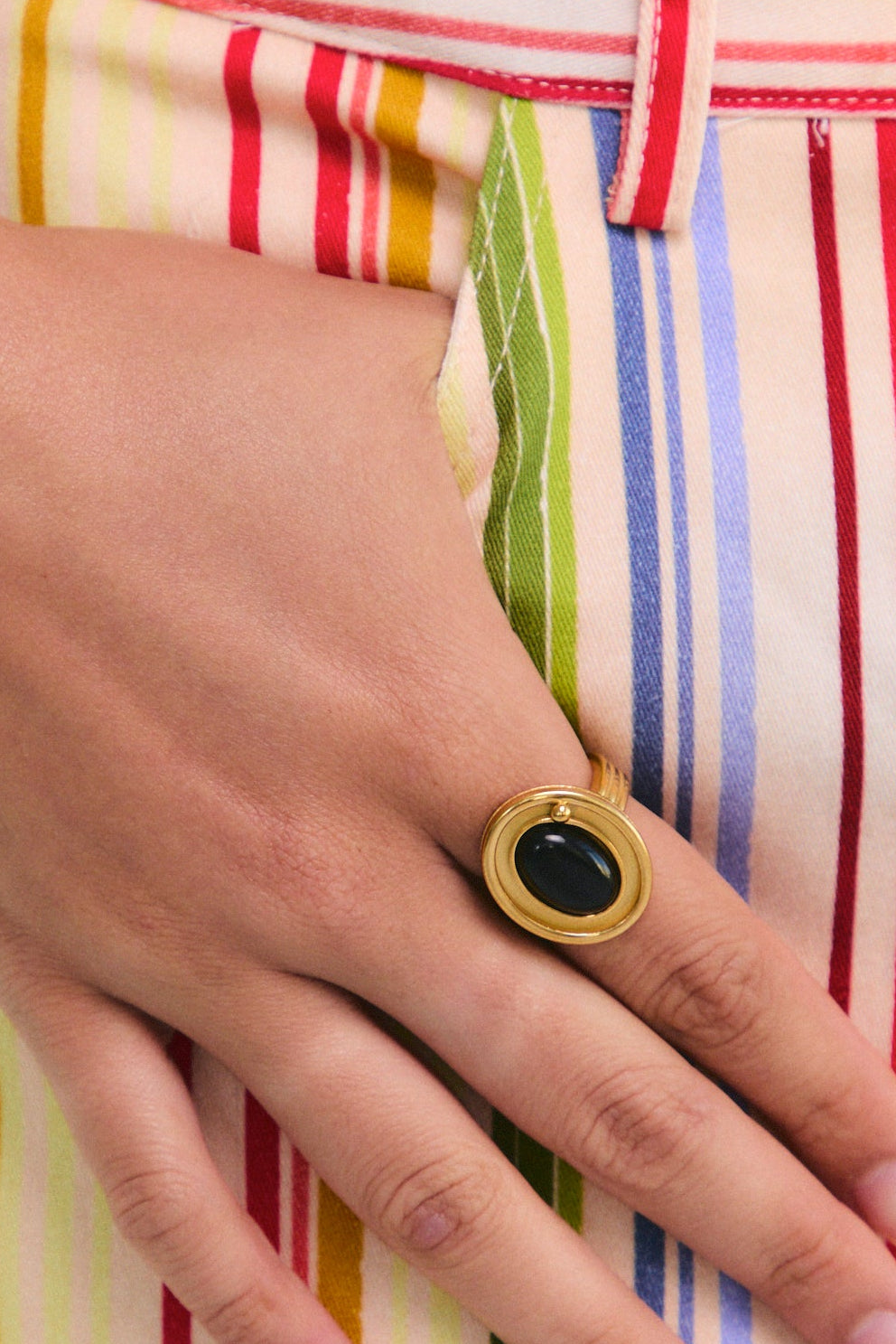 Anillo Ágata Dorado