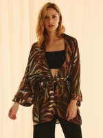 Kimono Brown Zebra Motif