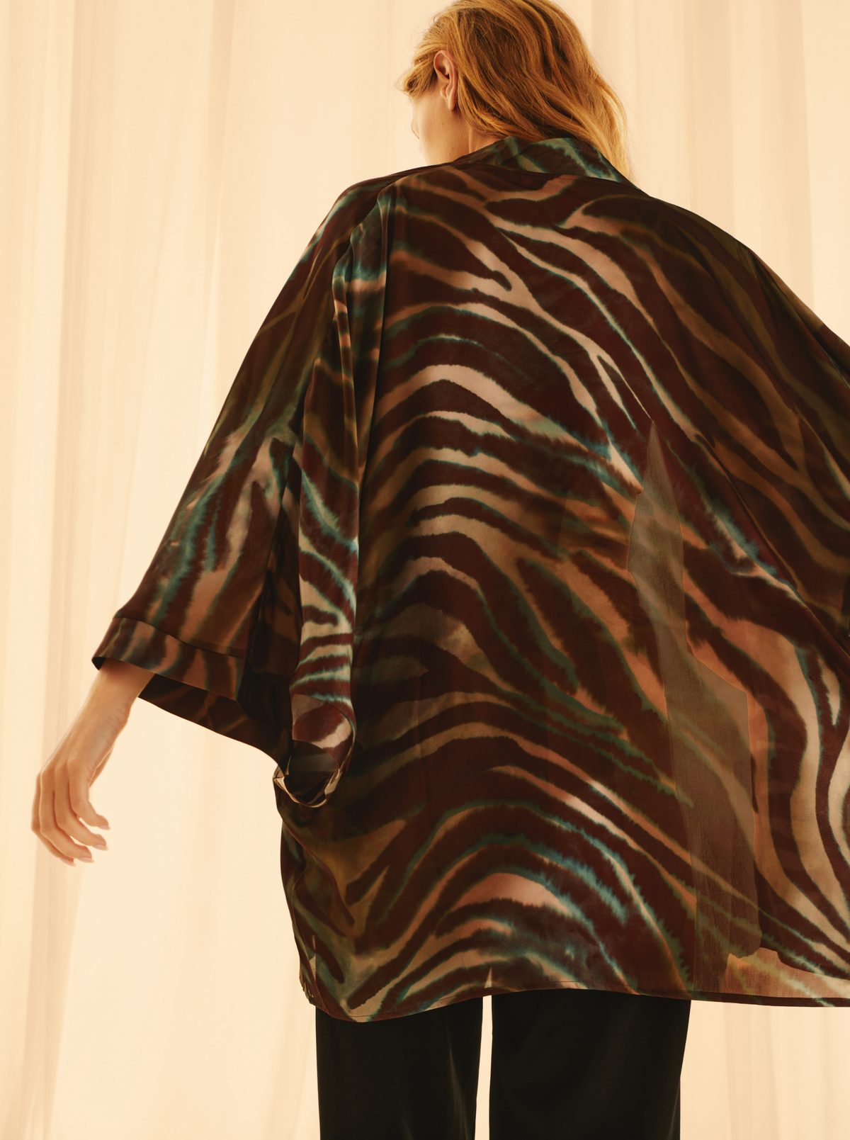 Kimono Brown Zebra Fluide