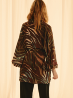 Kimono Brown Zebra Matière Satinée
