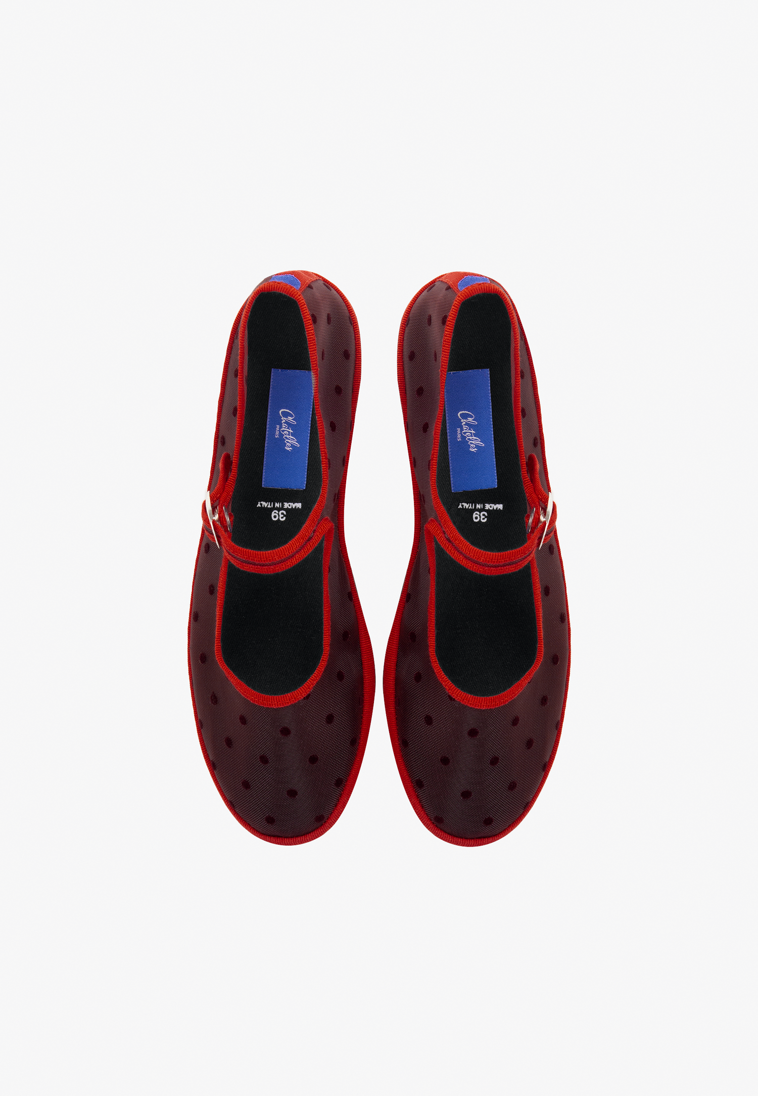 Furlanes Mary Janes Dots Red Mesh
