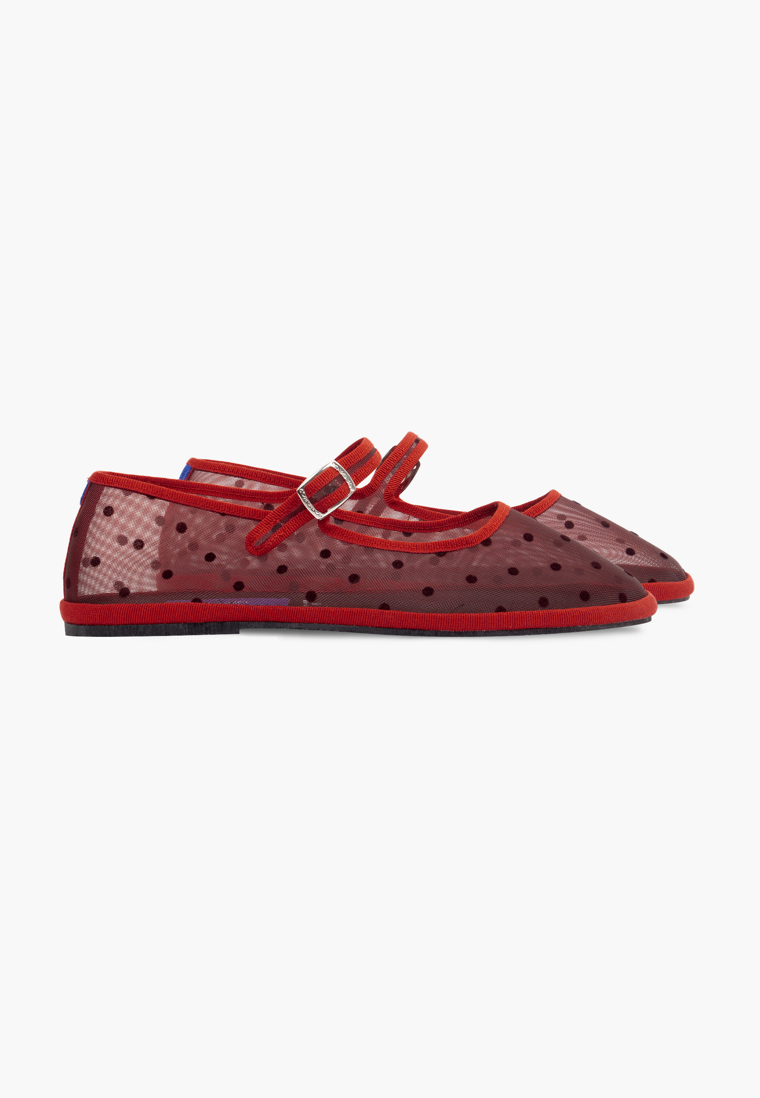 Furlanes Mary Janes Dots Red Mesh