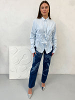 High Waisted Organic & Recycled Laser Dandelion Dark Blue Jeans