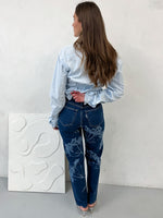 High Waisted Organic & Recycled Laser Dandelion Dark Blue Jeans
