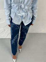 High Waisted Organic & Recycled Laser Dandelion Dark Blue Jeans