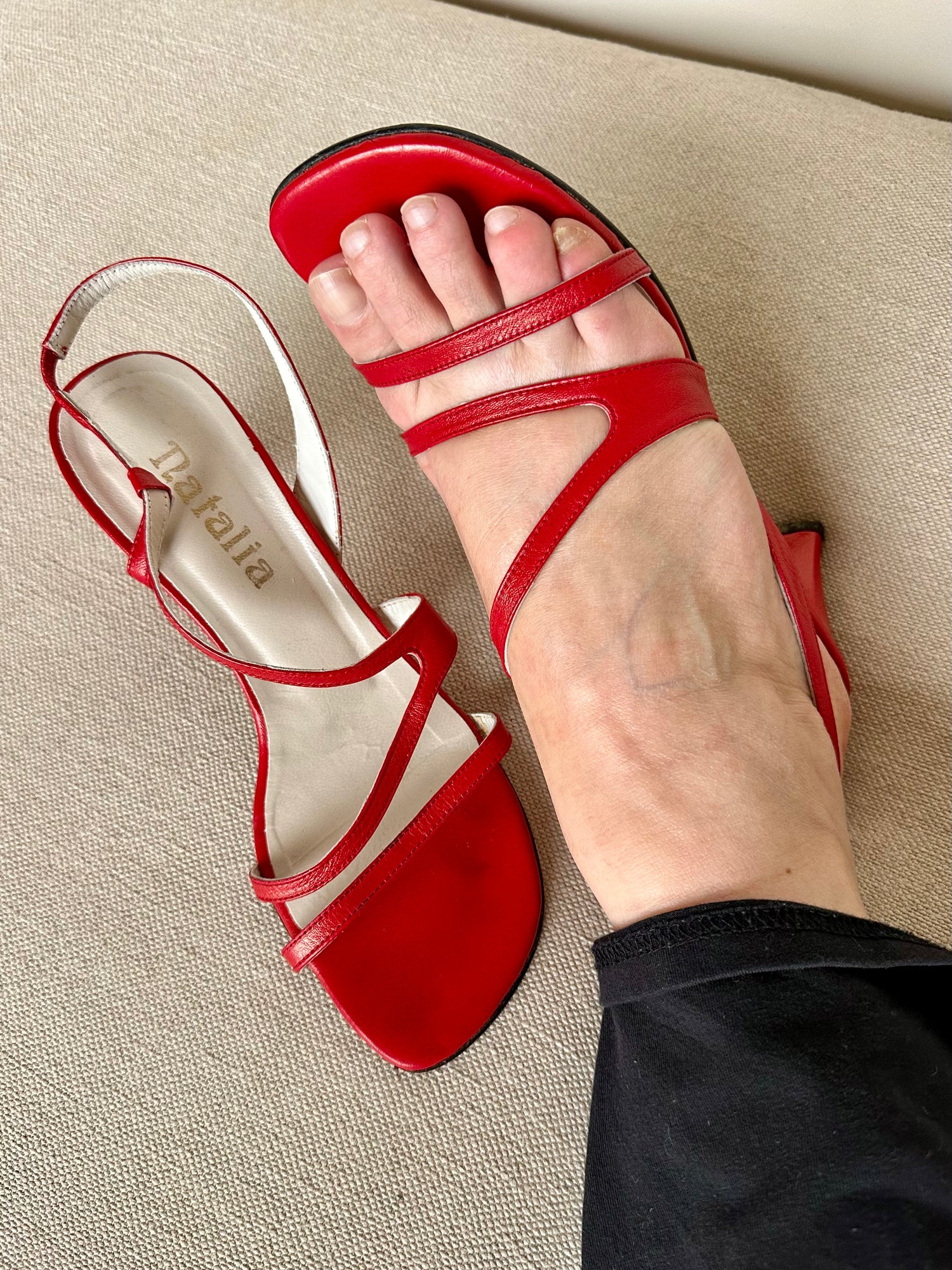 Sandales talons en cuir