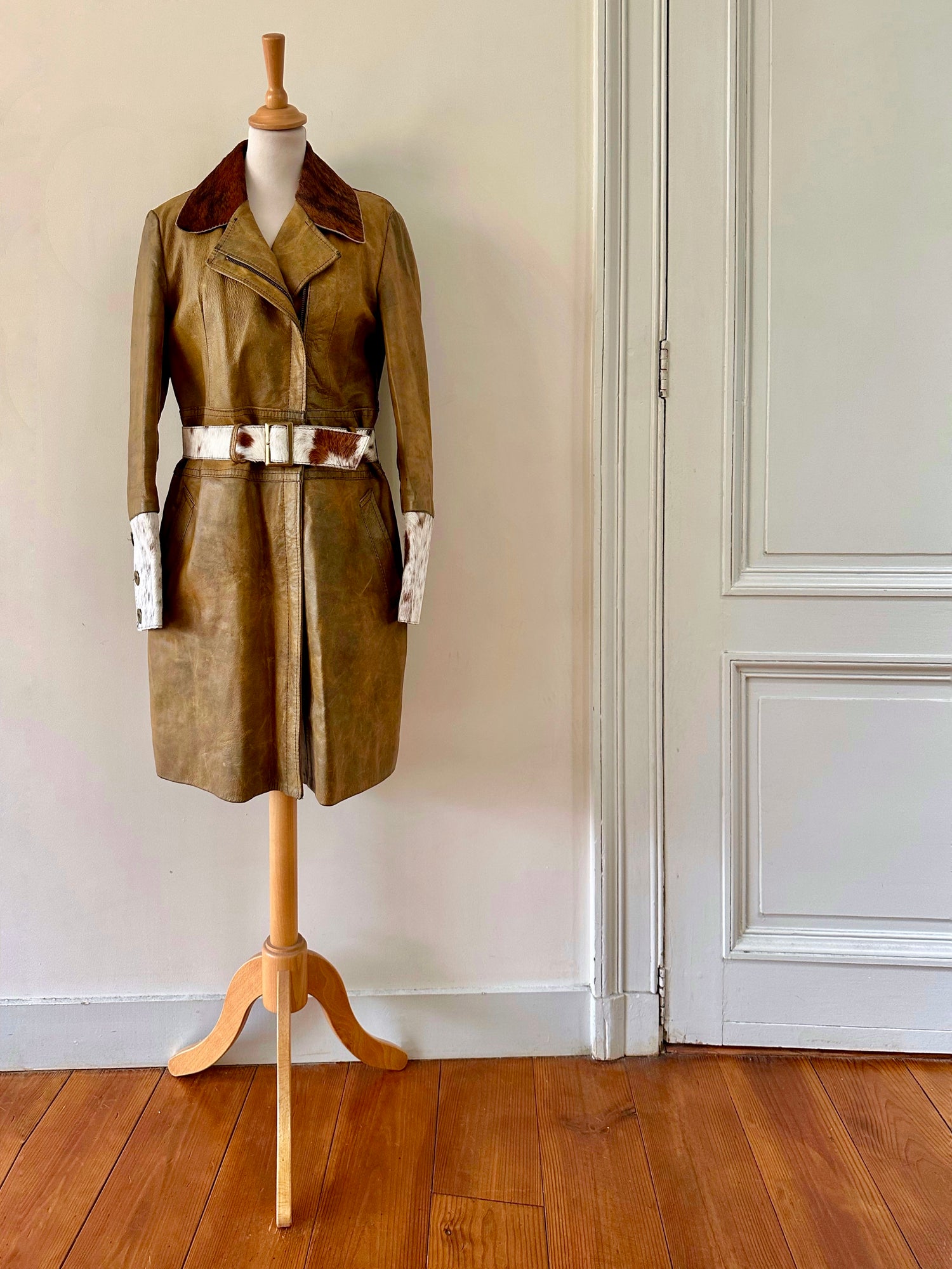 Trench en cuir vache