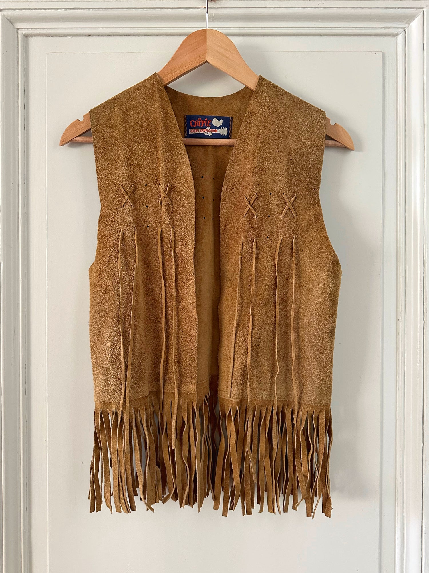 Gilet frangé en daim Chipie