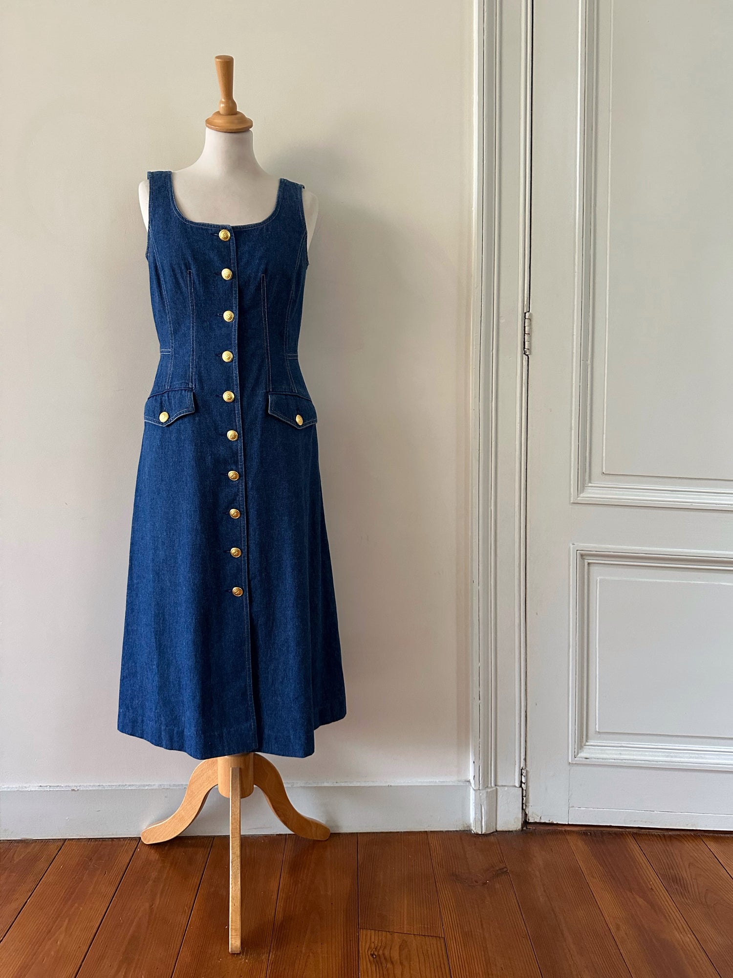 Robe longue en denim