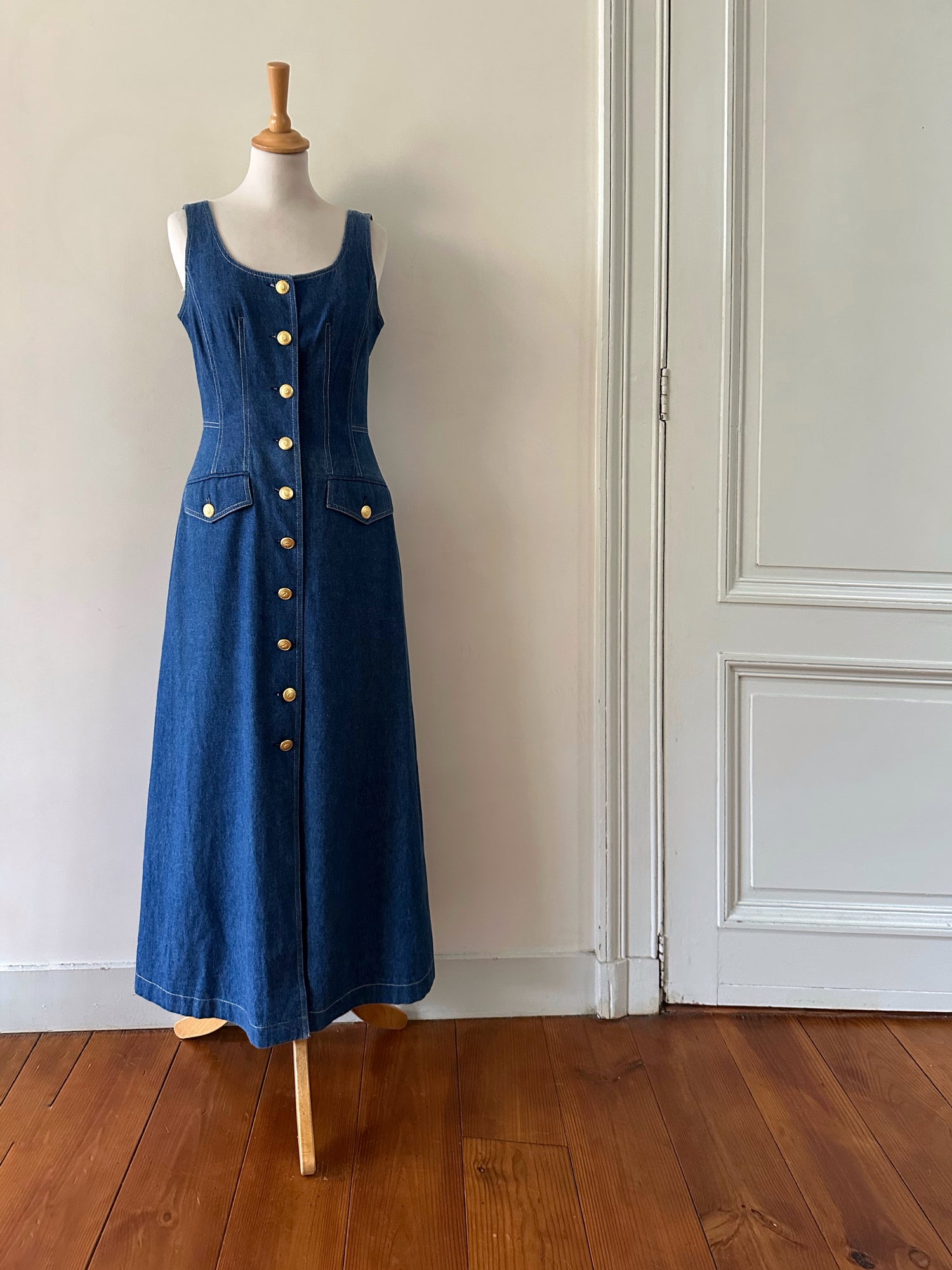 Robe longue en denim
