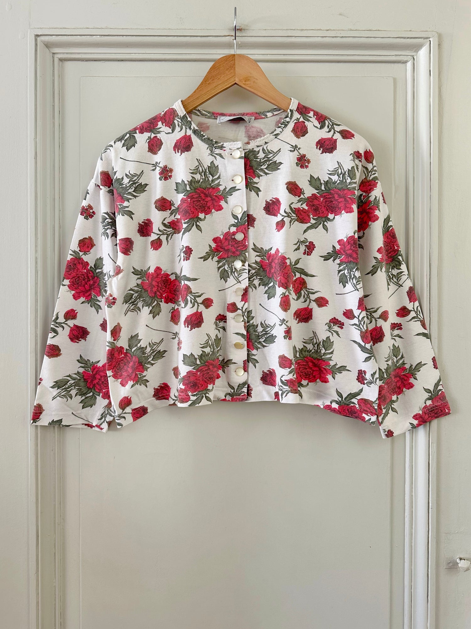 Cardigan coton à fleurs