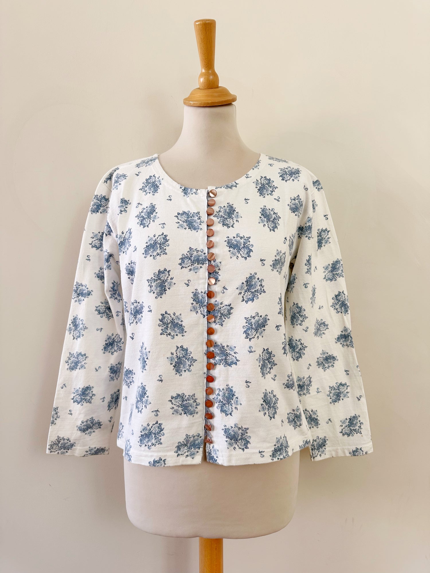 Cardigan coton à fleurs