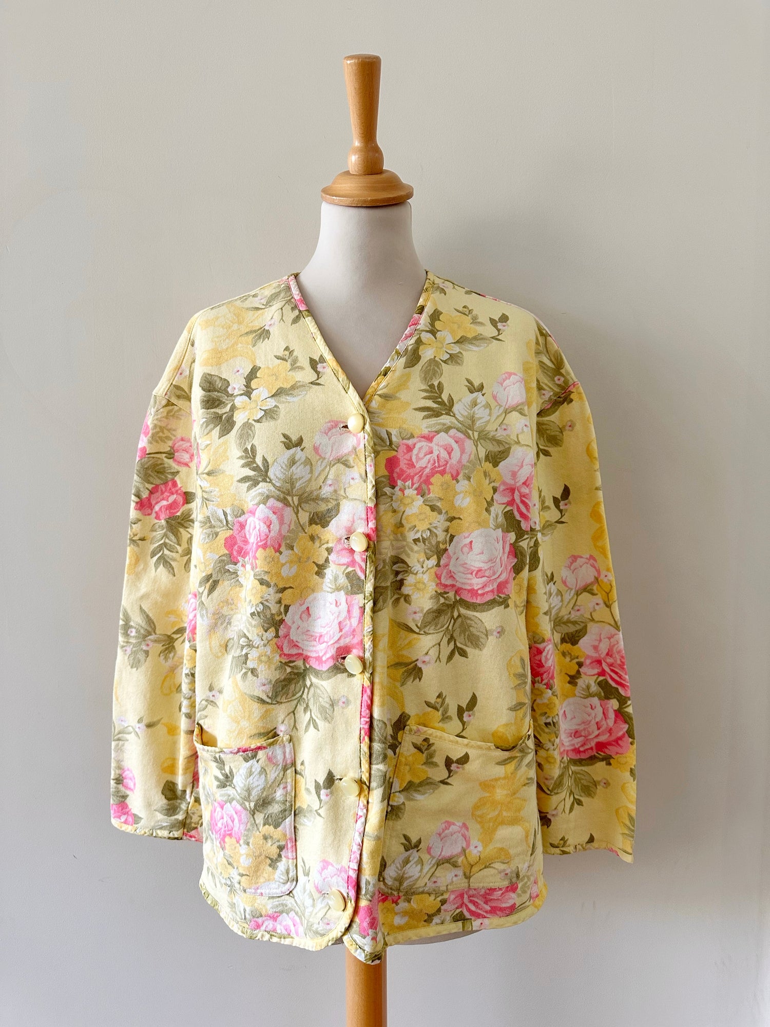 Cardigan molleton à fleurs