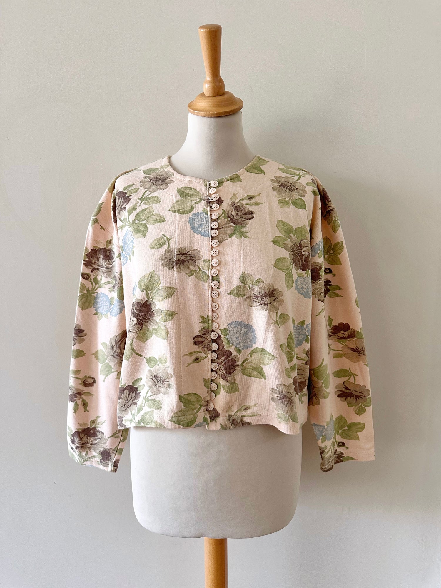 Cardigan molleton à fleurs