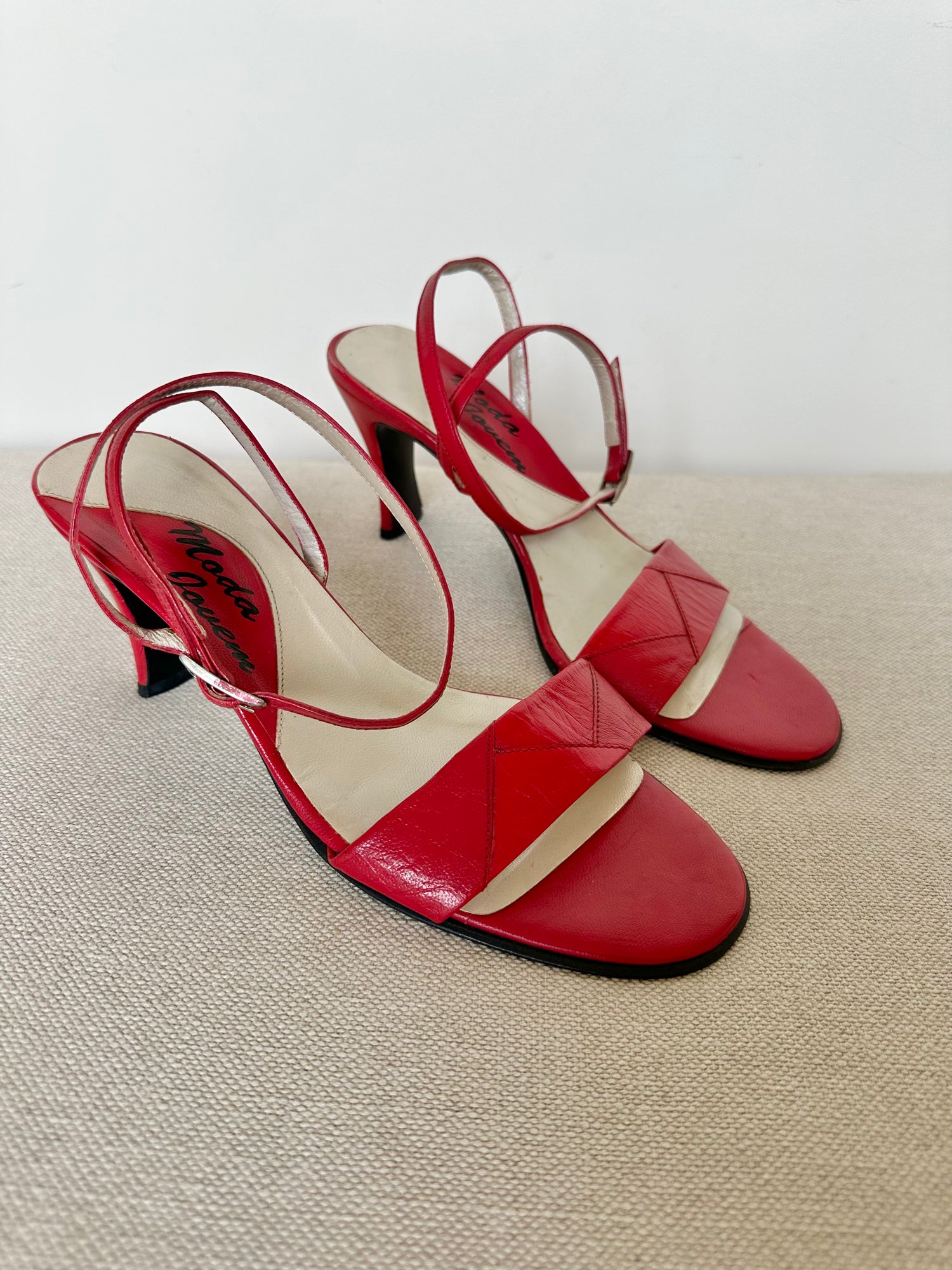 Sandales talons en cuir