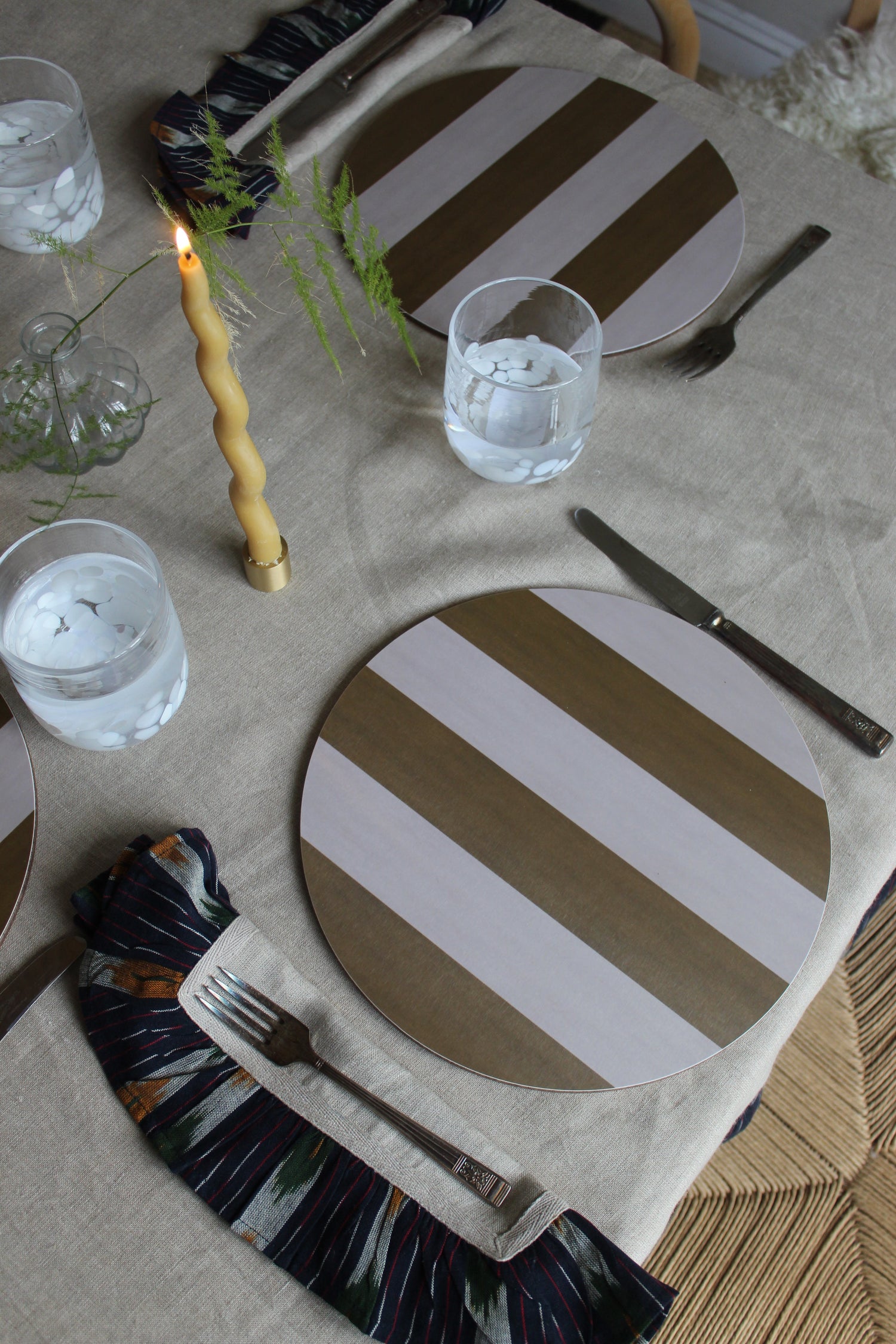 Ochre Striped Placemat