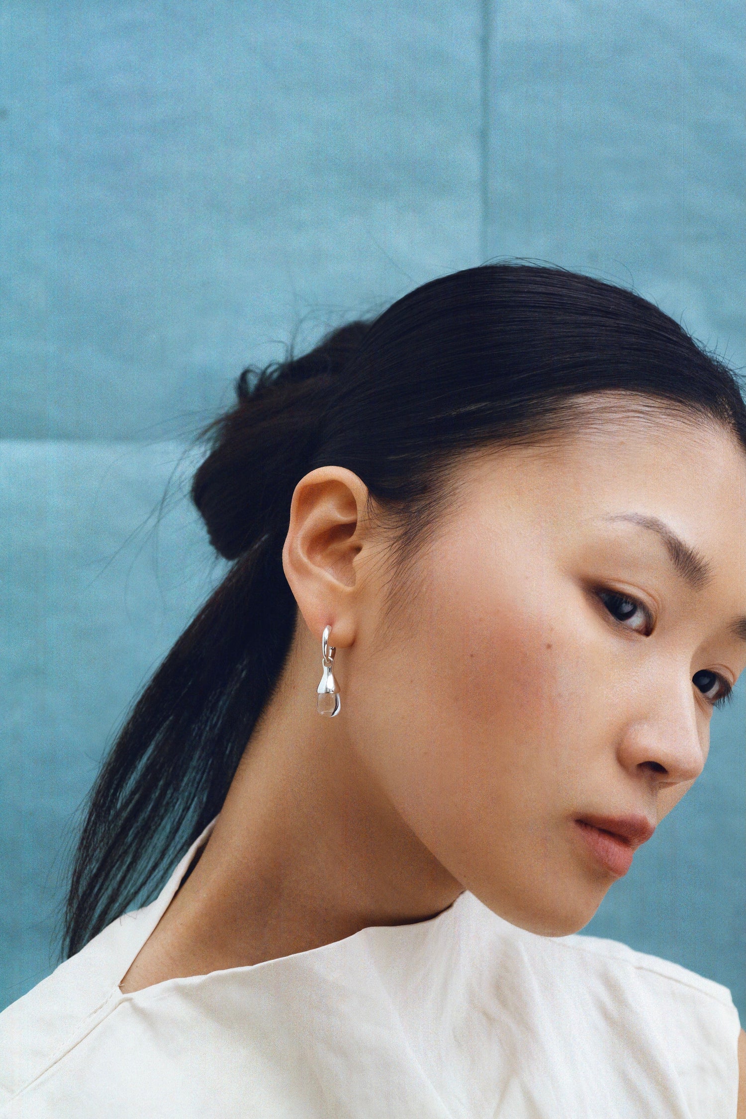 Boucles Rugia Cristal Argent