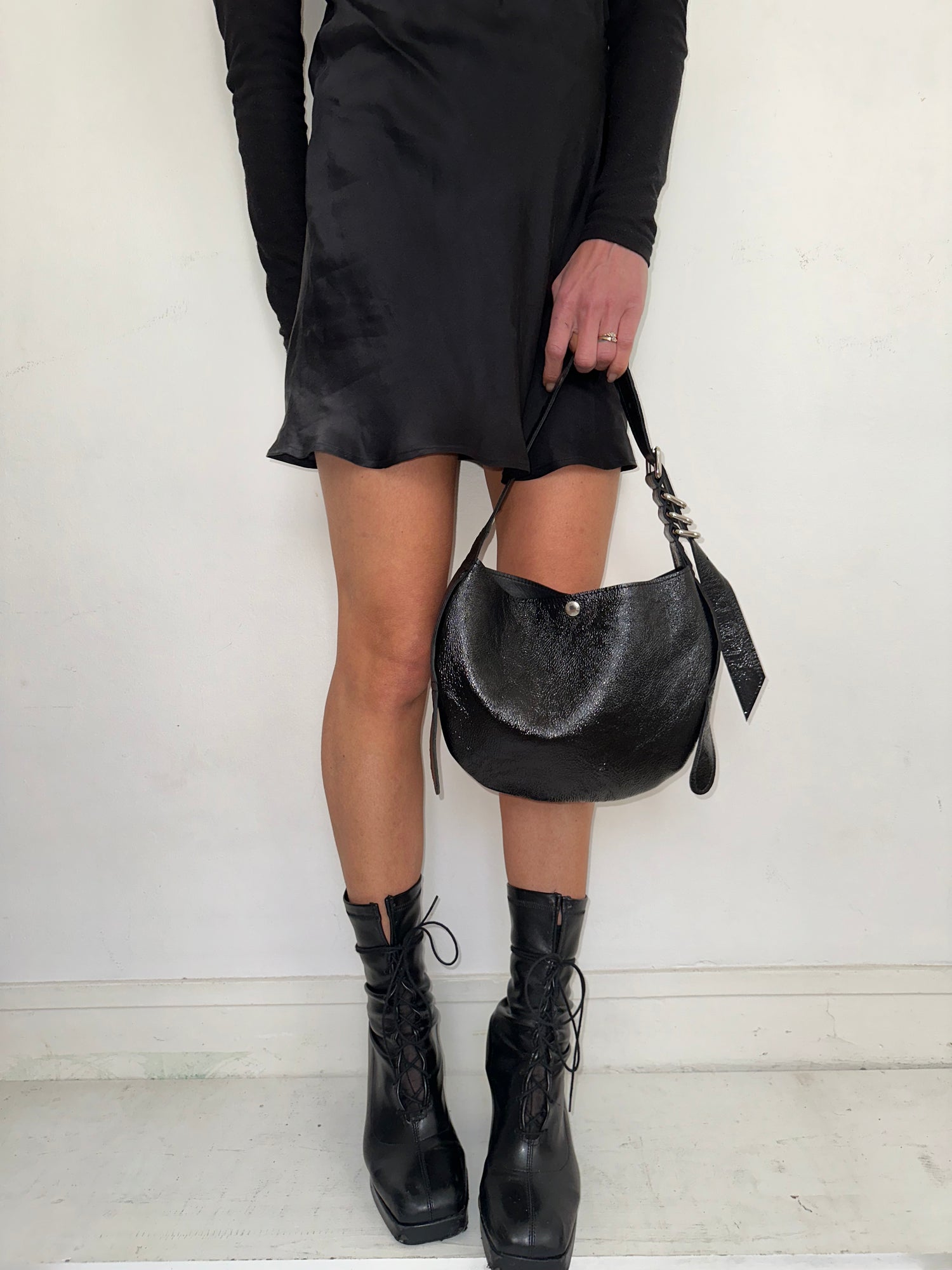 Sac Honey Petite Noir Craquelé