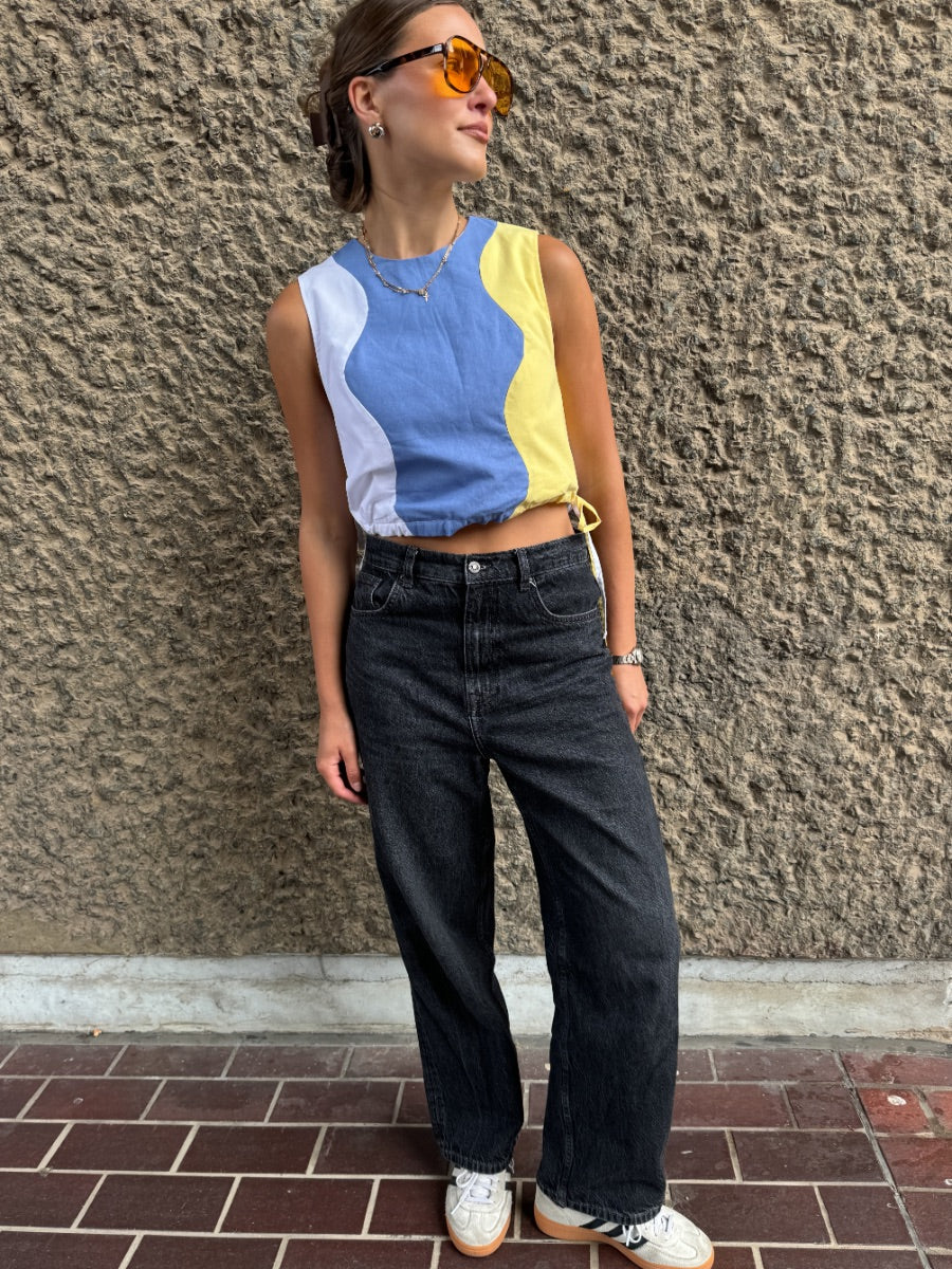 Colourful summer cotton top. Mix & match the Fanfare Label Midsummer collection and create the perfect co-ord. Handcrafted in our sustainable womenswear factories by Fanfare artisans.