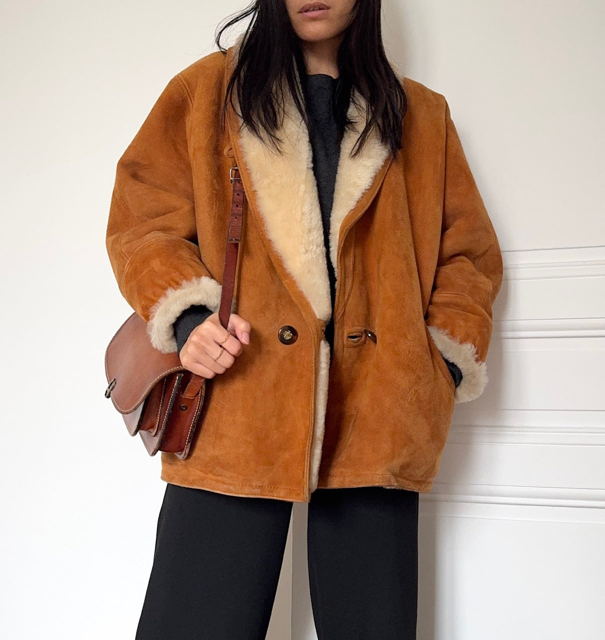 Manteau en peau lainée