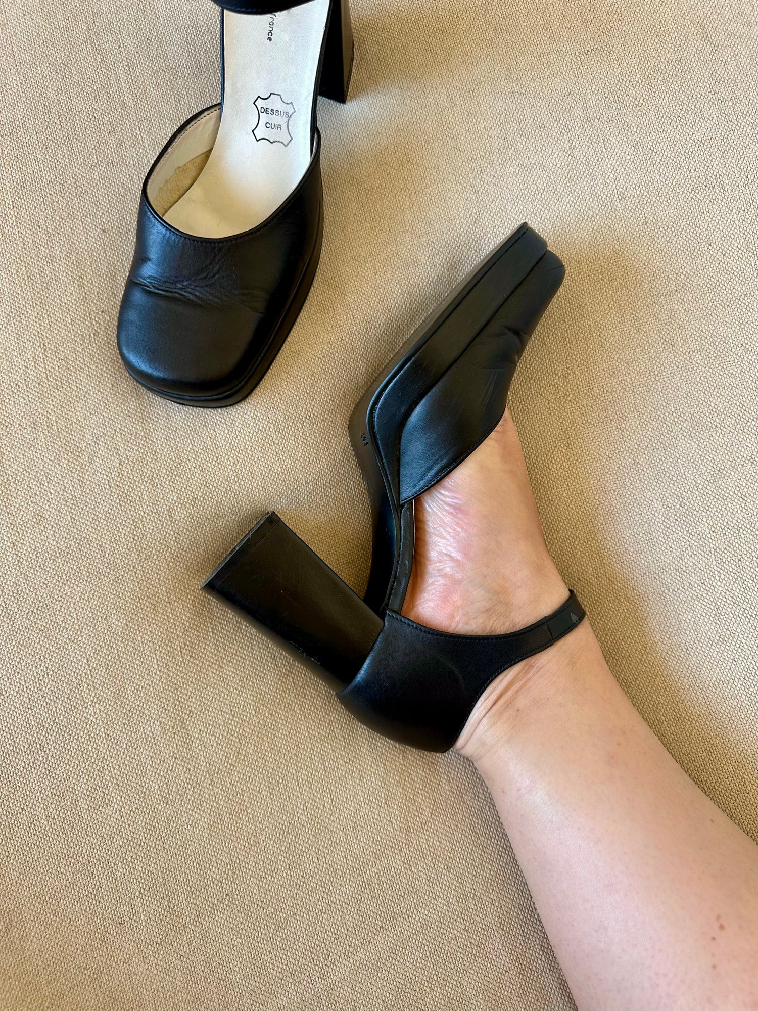 Babies plateformes en cuir