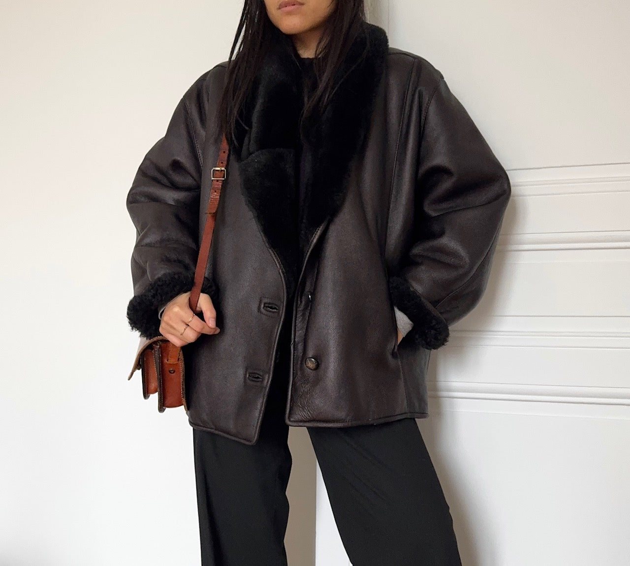 Manteau en peau lainée