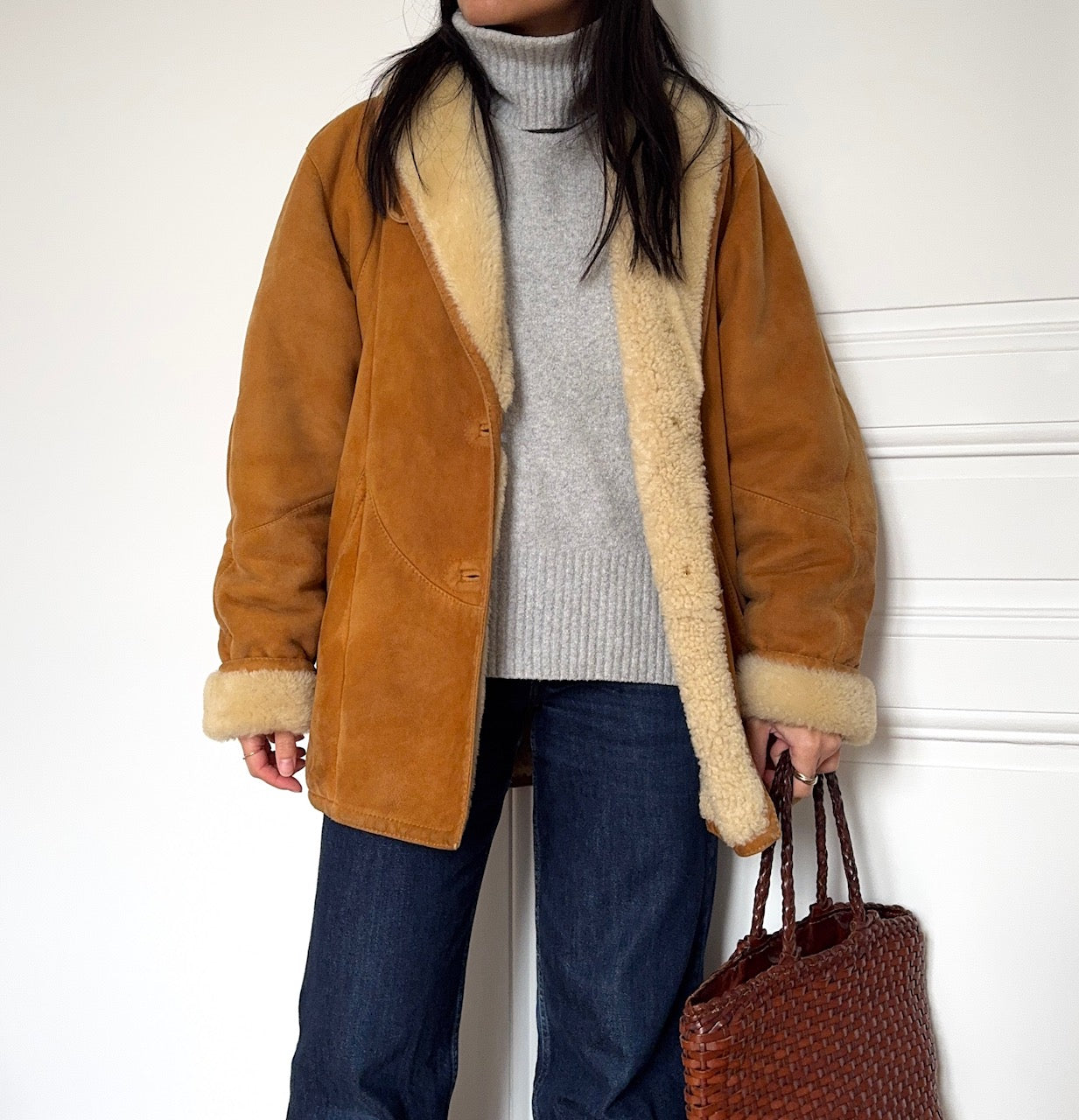 Manteau en peau lainée