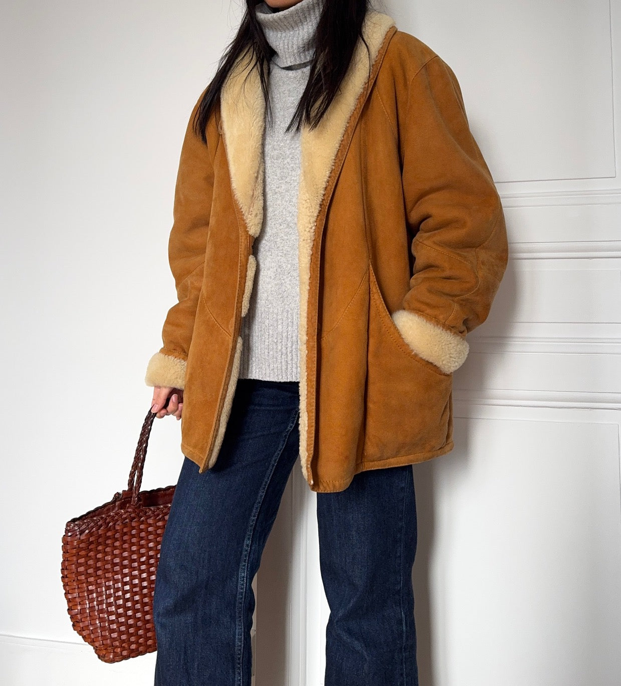 Manteau en peau lainée