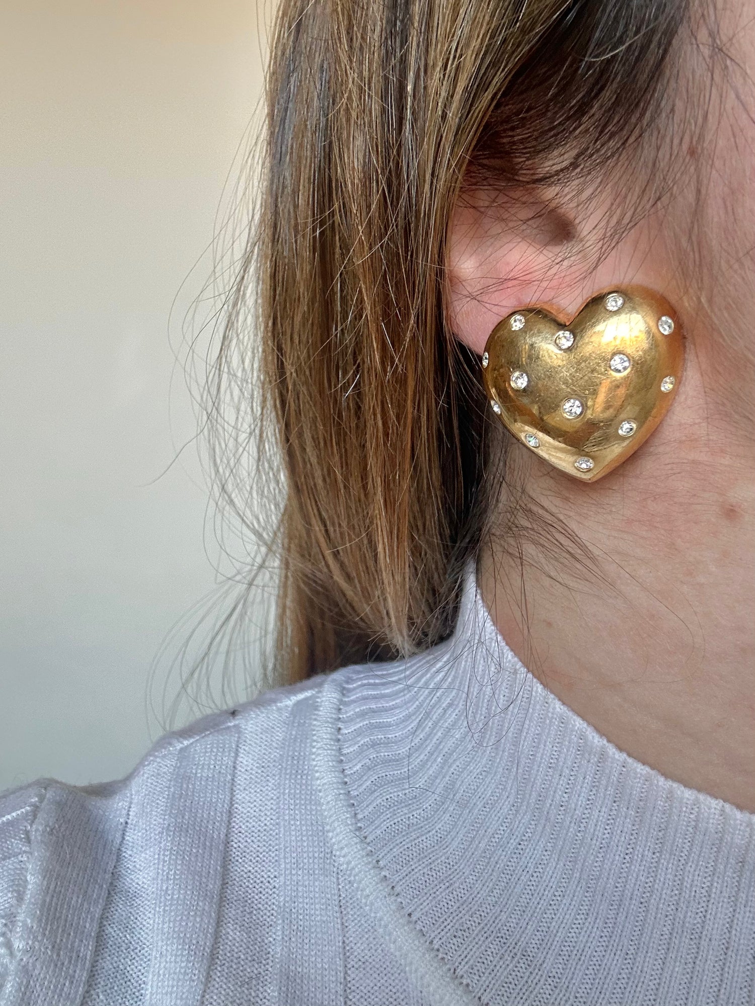 Boucles d'oreilles clips coeurs