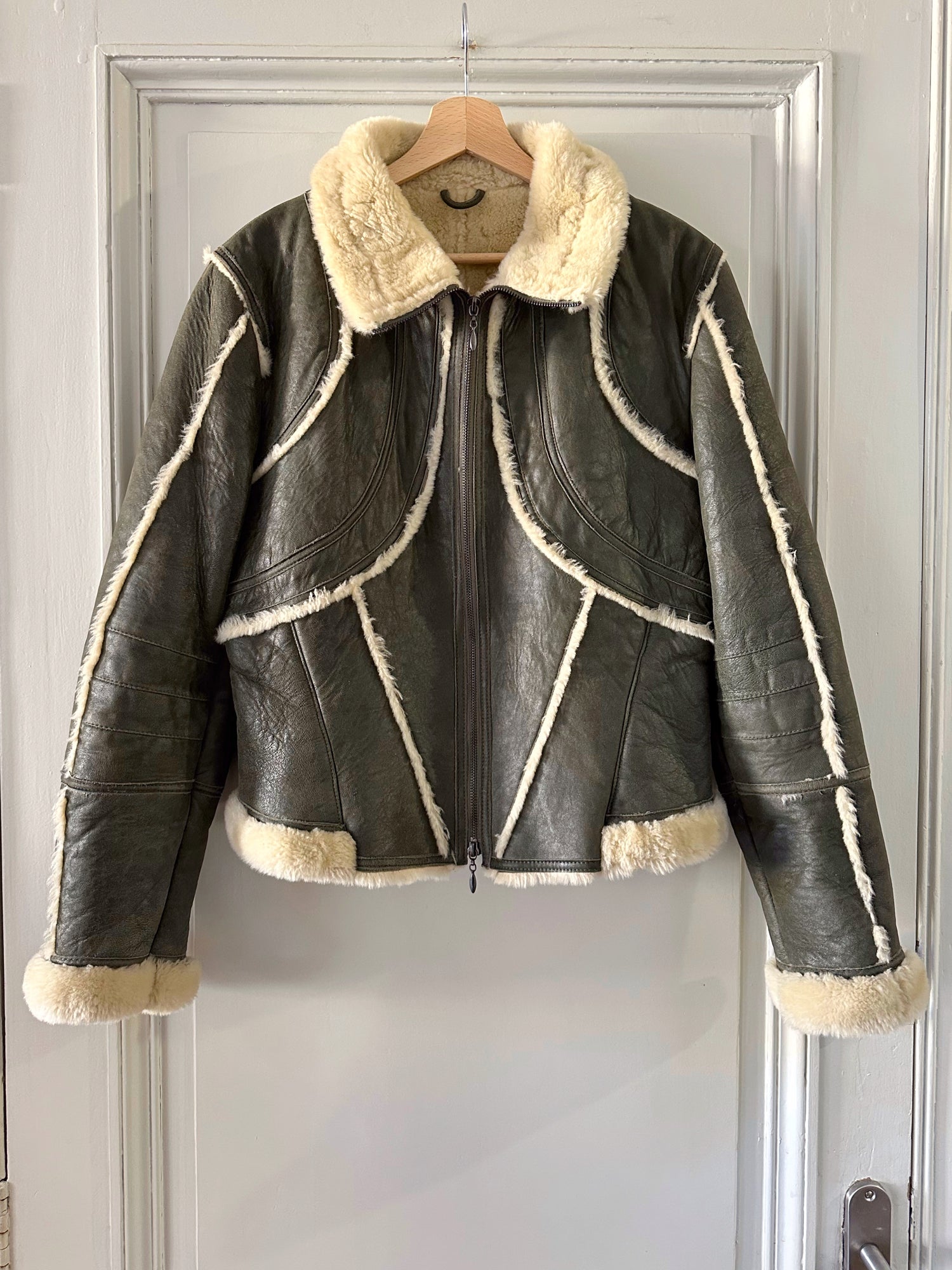 Blouson en peau lainée