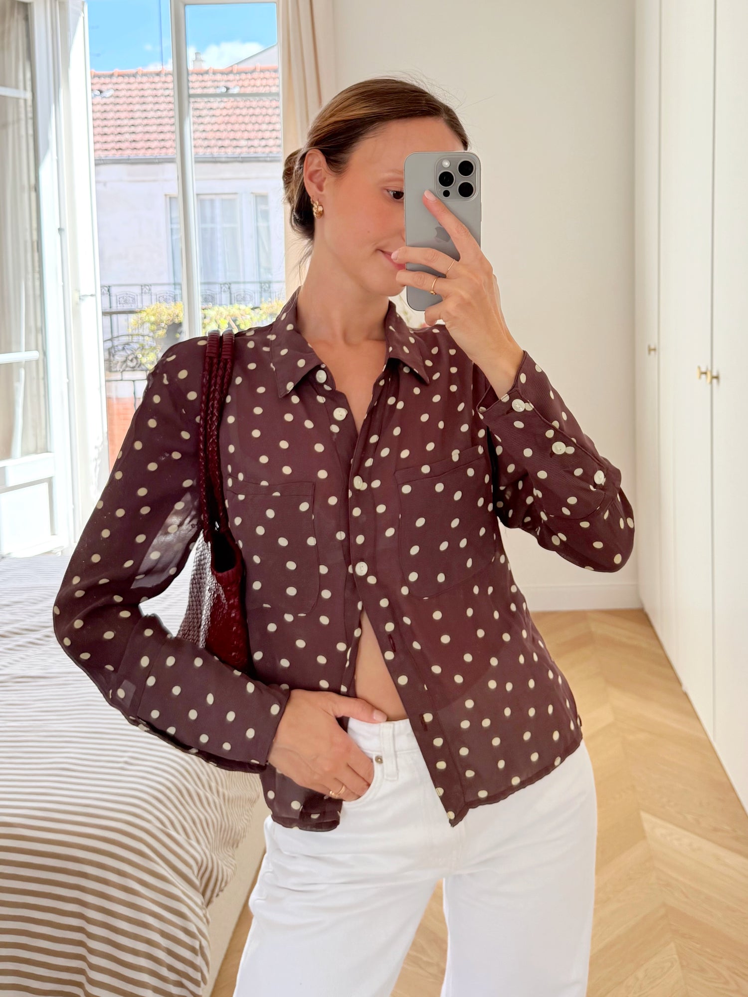 Chemise à pois